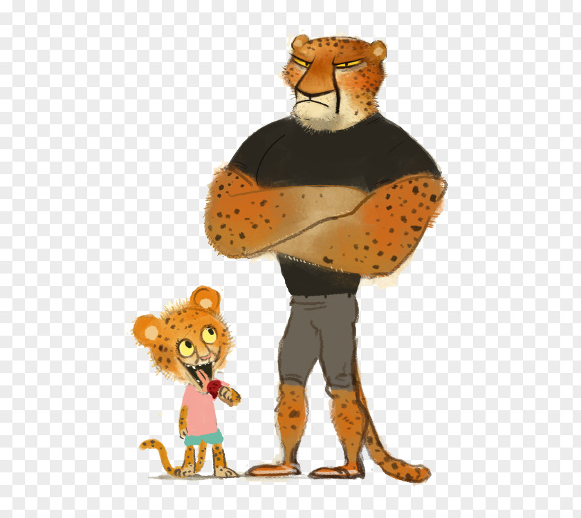 Cartoon Leopard Son Lion Cheetah Illustration PNG