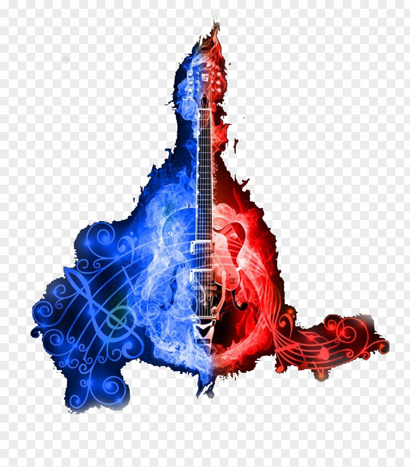 Creative Guitar Art PNG