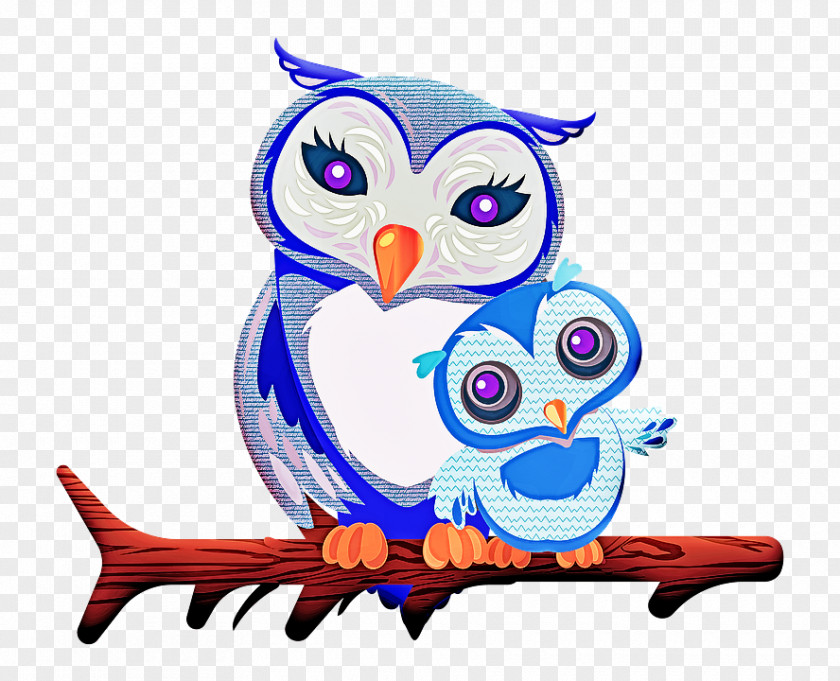 Owl Bird Cartoon Branch Snowy PNG