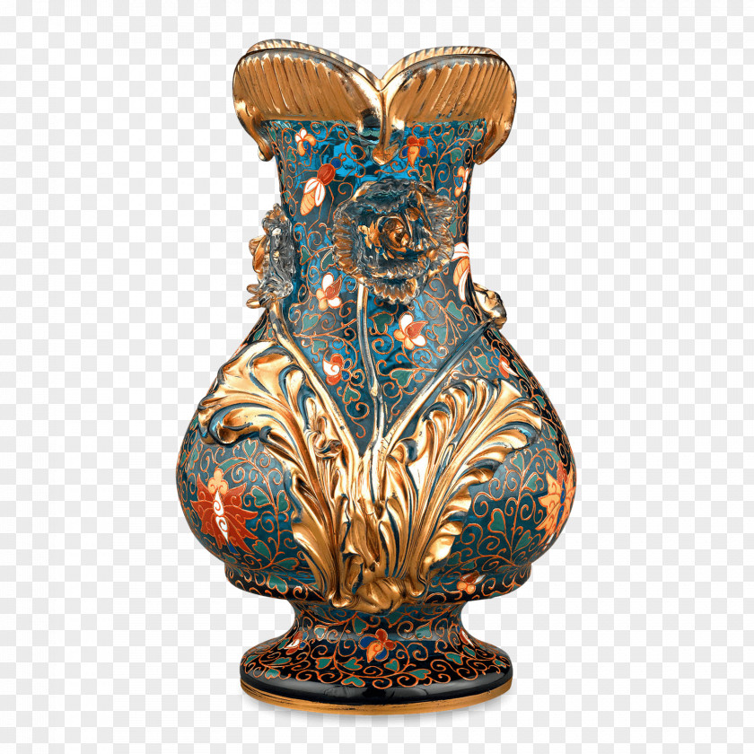 Vase Bohemian Glass Art Moser PNG