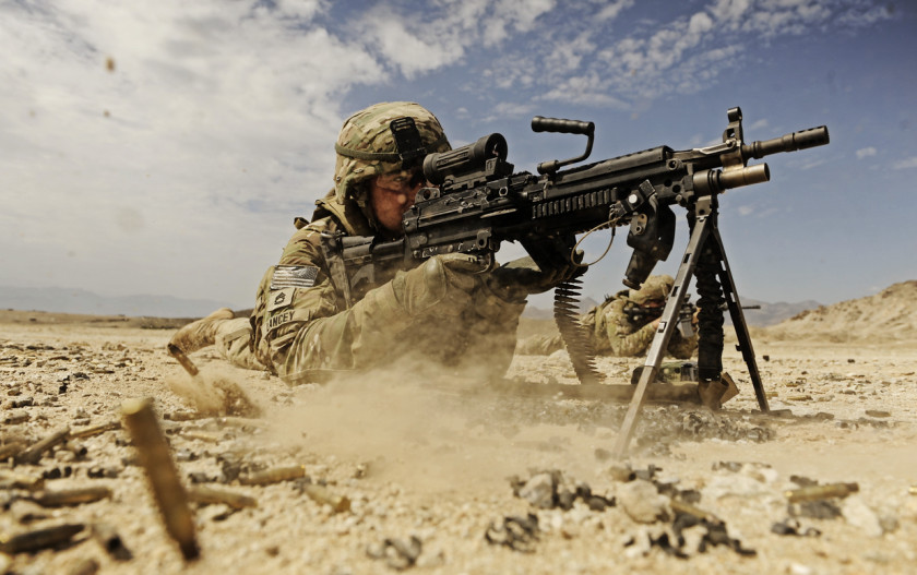 Machine Gun M249 Light Squad Automatic Weapon Soldier PNG