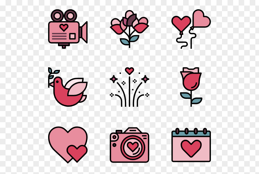 Wedding Pack Cartoon Valentine's Day Pink M Clip Art PNG