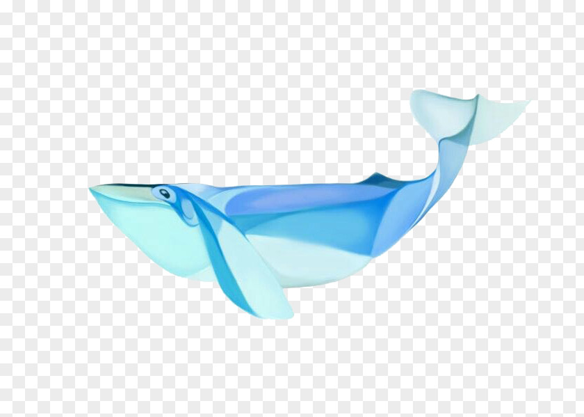 Creative Hand-painted Blue Dolphin Turquoise Illustration PNG