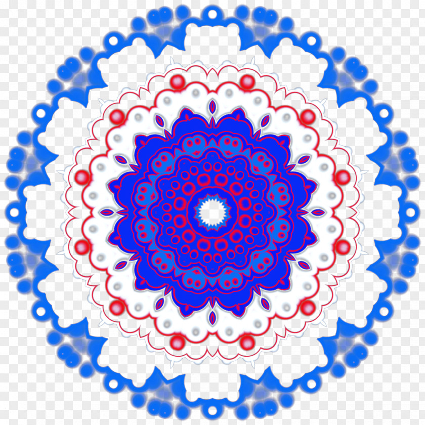 Mandala Background Blue Circle Pattern PNG