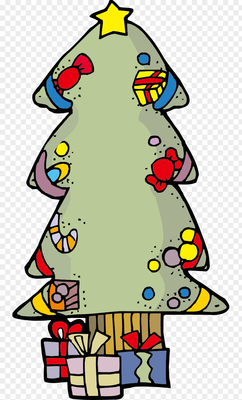 Vector Christmas Cartoon Eve Tree Candy Cane PNG