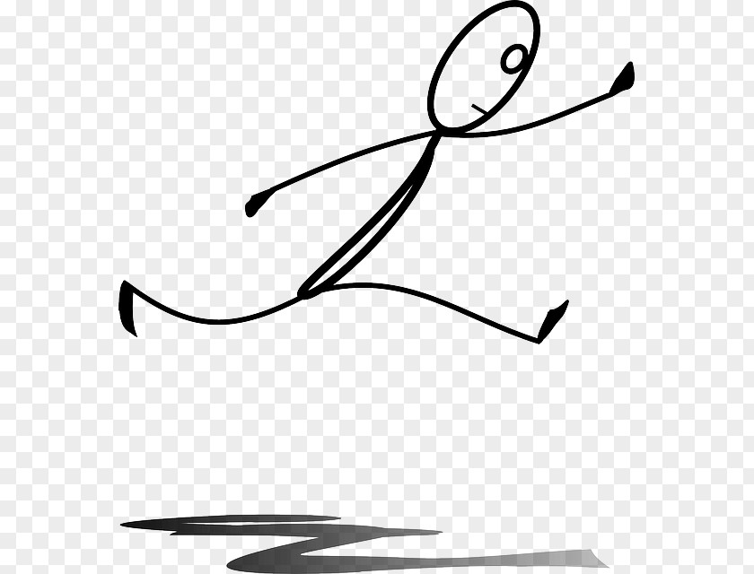 Run Quickly Stick Figure Jumping Clip Art PNG
