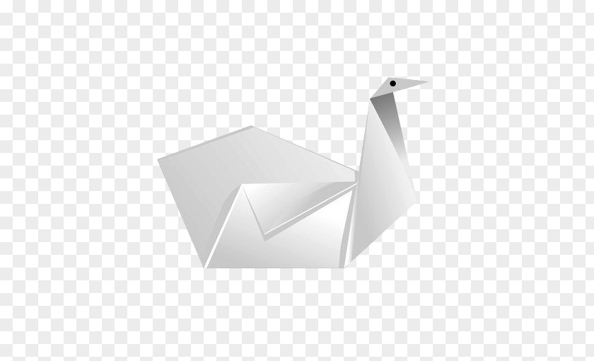 White Swan Origami Angle Pattern PNG
