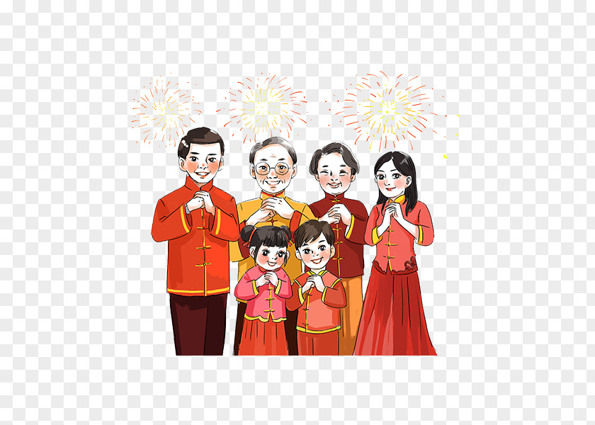 A Family With Cheongsam Chinese New Year Bainian 1u67081u65e5 PNG