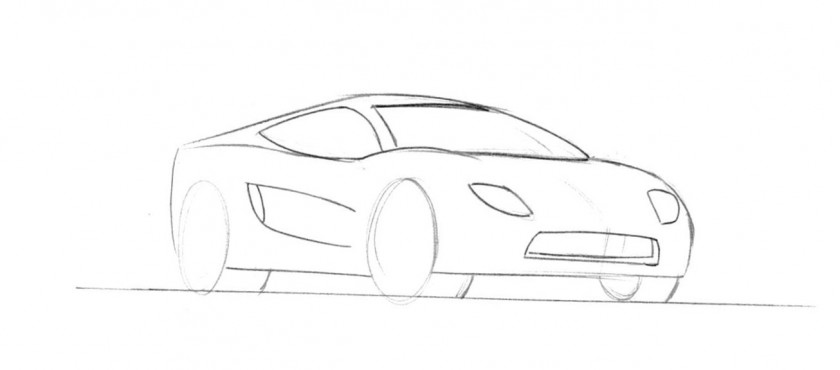 Black And White Car Drawings Compact Automotive Design Sketch PNG