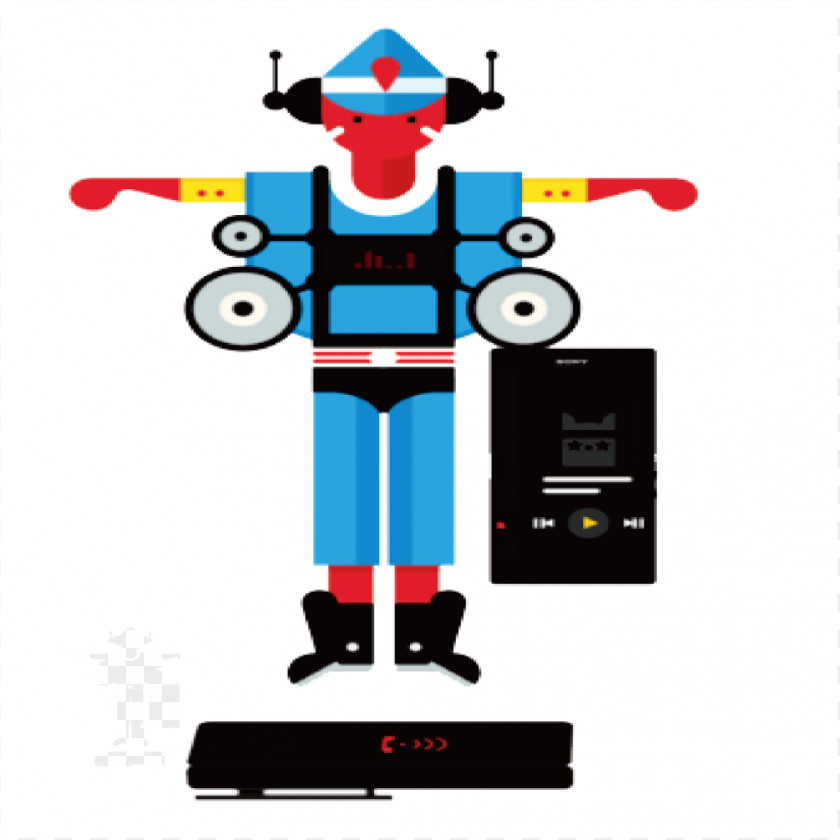 Blue Robot Animation Illustration PNG