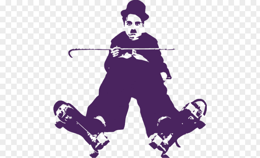Charlie Chaplin Silhouette Tramp Silent Film Comedian Comedy Image PNG