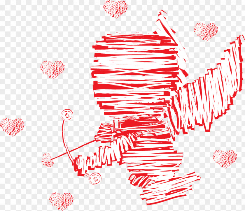Cupid Painted Red And White Striped Heart-shaped PNG