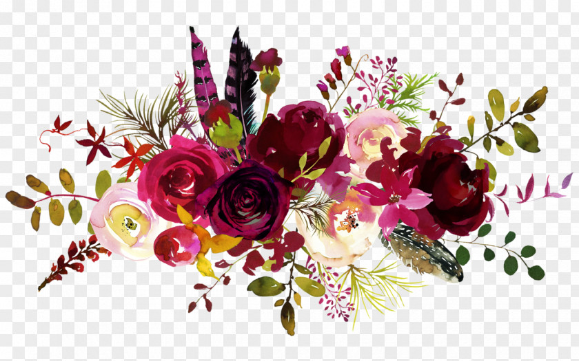Flower Wedding Invitation Floral Design Burgundy PNG