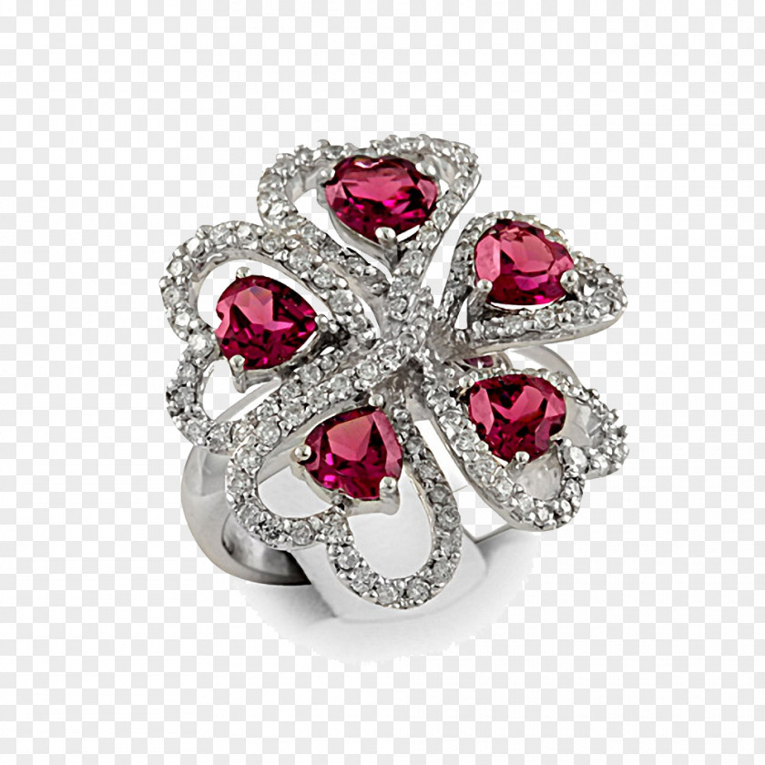 Ruby Diamond Ring Gemstone Garnet PNG