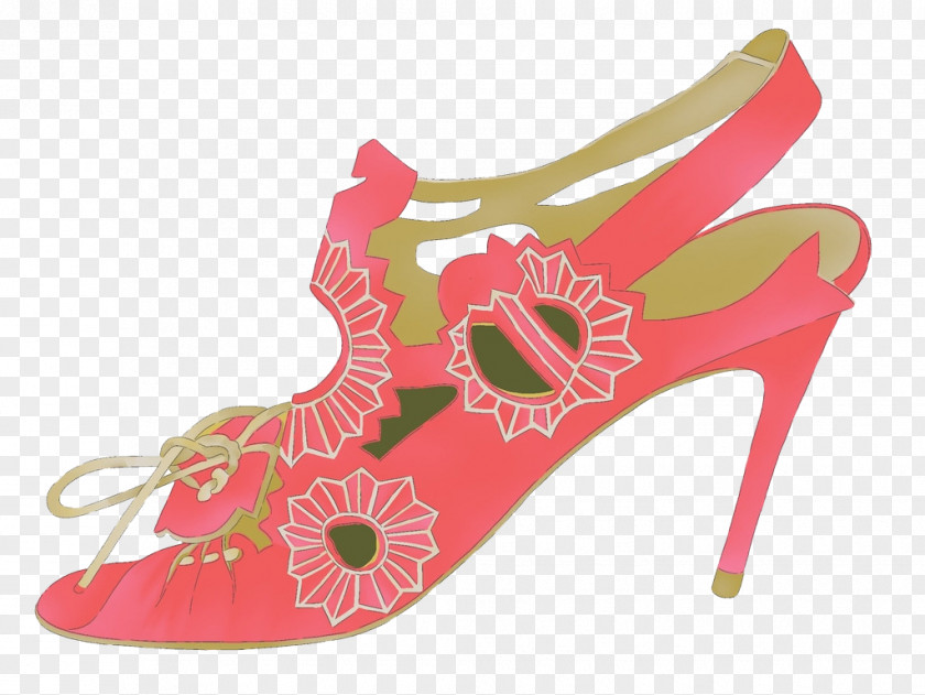 Watermelon Red Sandals Cartoon Vector High-heeled Footwear Shoe Illustration PNG