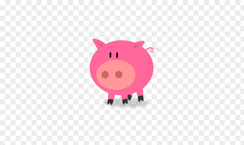 Pink Pig Domestic Clip Art PNG