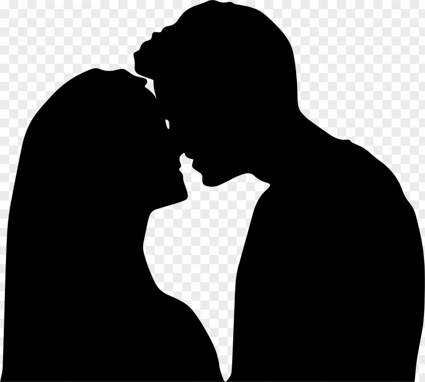 Kiss Vector Intimate Relationship Silhouette Interpersonal Clip Art PNG