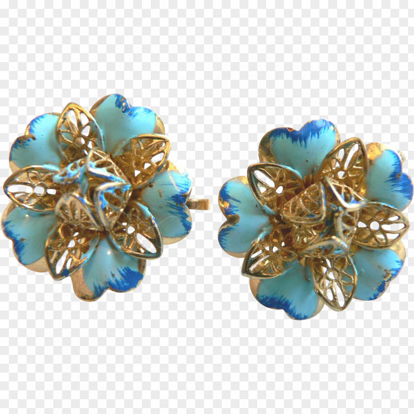 Butterfly Turquoise Earring Bead Filigree PNG