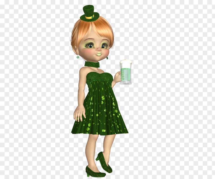 Doll Green Christmas Ornament Toddler PNG