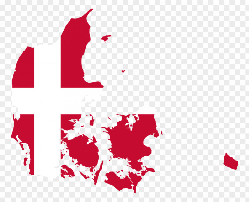 Flag Of Denmark National Map PNG