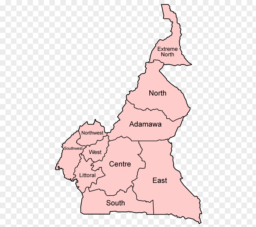 Map Regions Of Cameroon Northwest Region Southwest Atlas PNG
