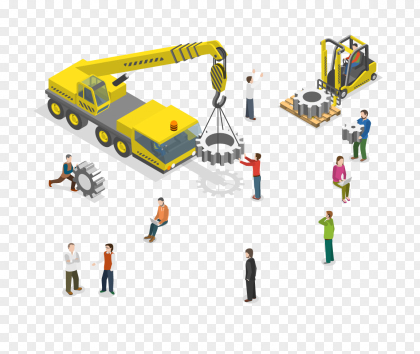People Vector Crane Three-dimensional Space PNG