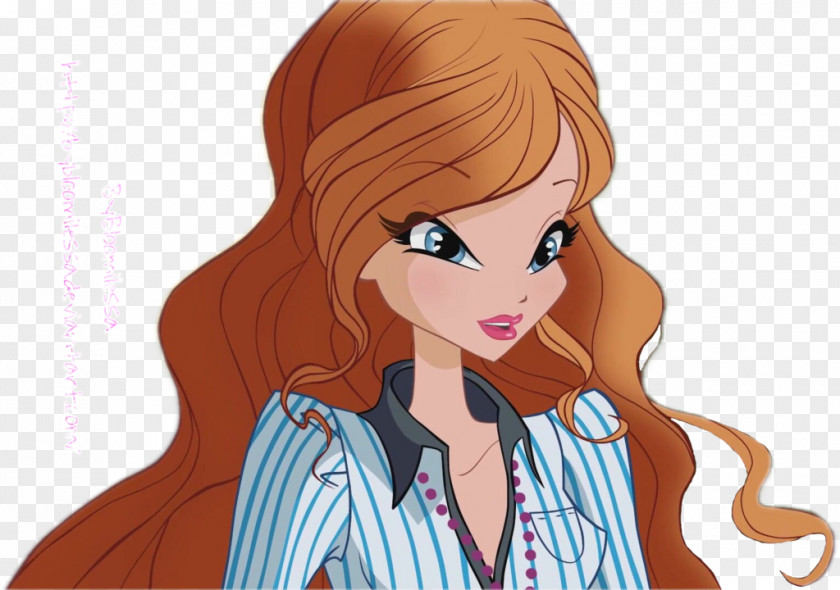 Deviantart Winx Bloom Long Hair Illustration Brown PNG