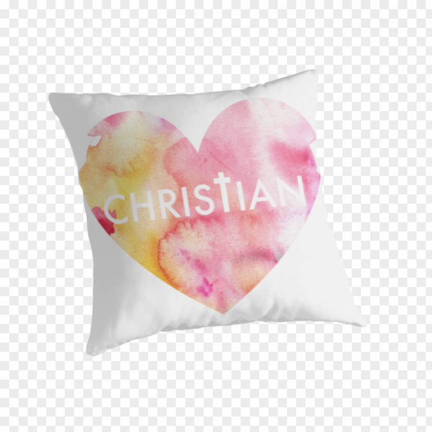 Heart Watercolor Cushion Throw Pillows Petal Case PNG