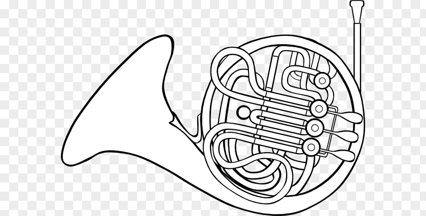 How To Draw A French Horn Horns Drawing Clip Art PNG