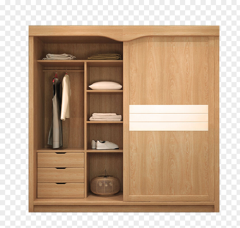 Solid Wood Wardrobe Two Garderob Closet Door Furniture PNG