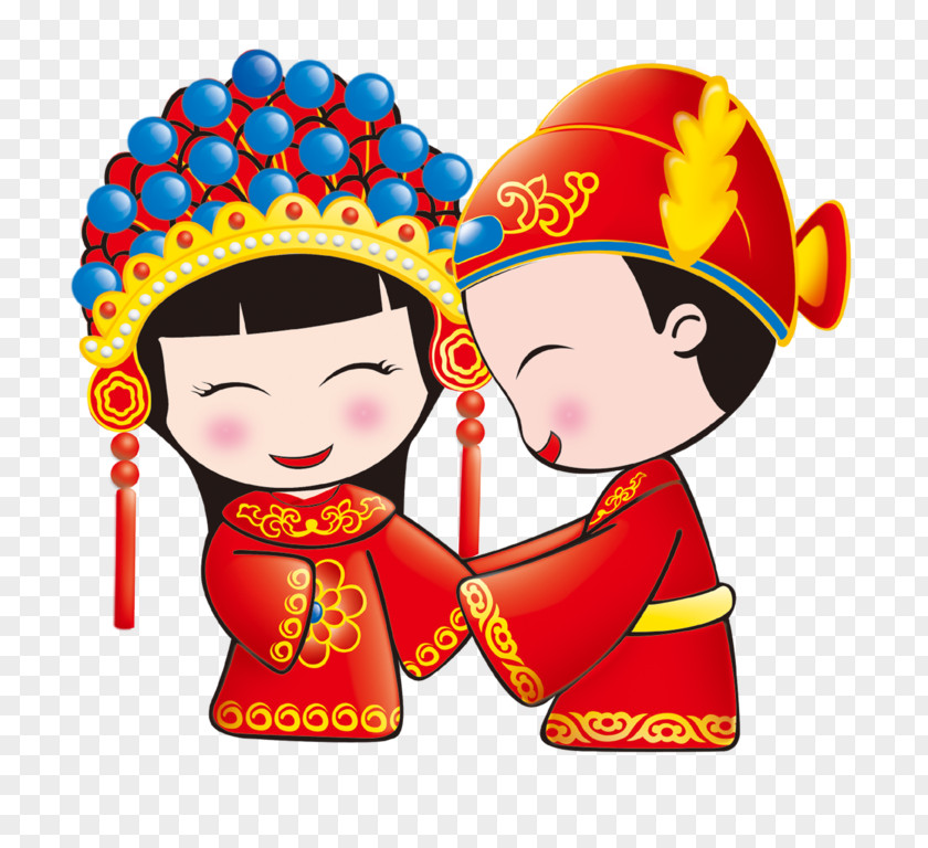 Poster Greeting Card Chinese Wedding Invitation Bridegroom Cartoon Clip Art Vector Graphics PNG