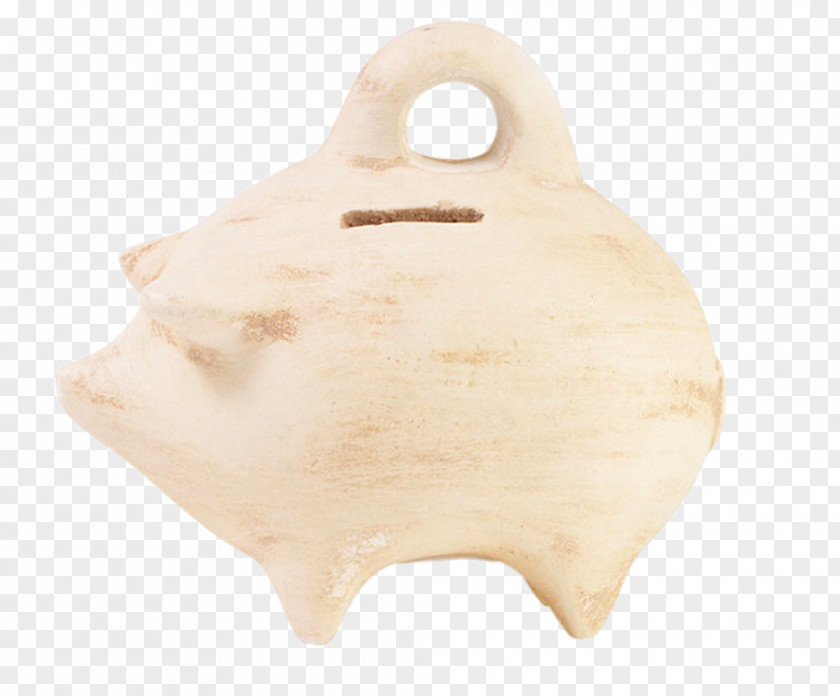 Creative Wooden Piggy Bank Beige Snout PNG