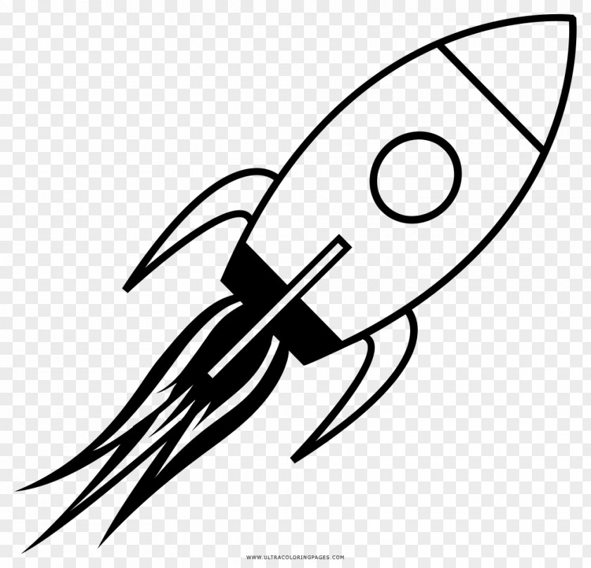 Rocket Drawing Spacecraft Line Art Coloring Book PNG