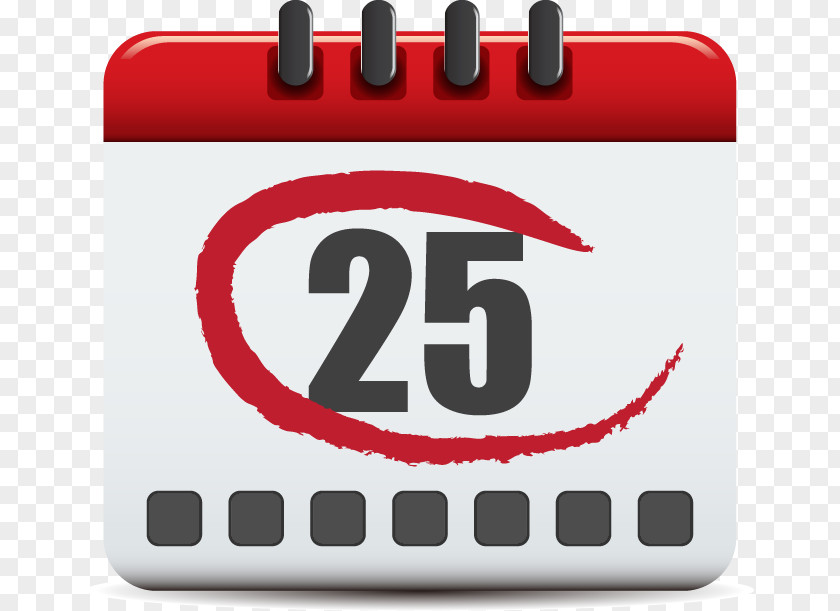Calendar Painted Red Circle Pattern Clip Art PNG