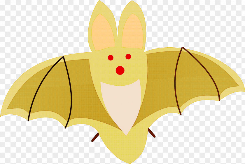 Cartoon Yellow Bat Ear PNG