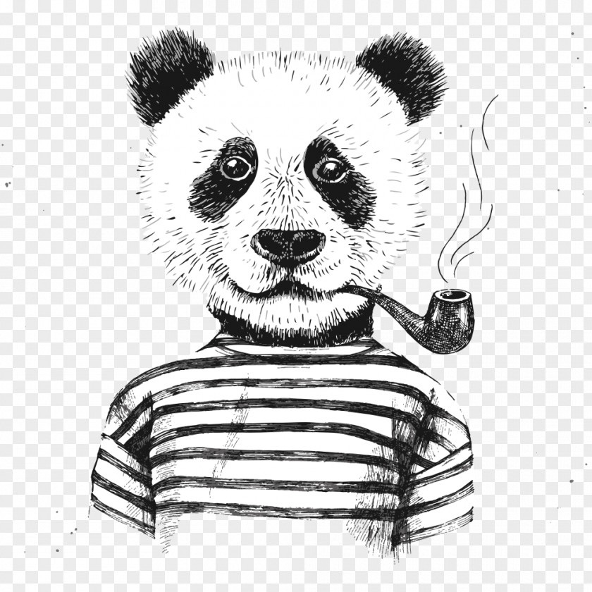 Giant Panda Black And White Teddy Bear Printing PNG panda and white bear Printing, Smoking Panda, smoking clipart PNG