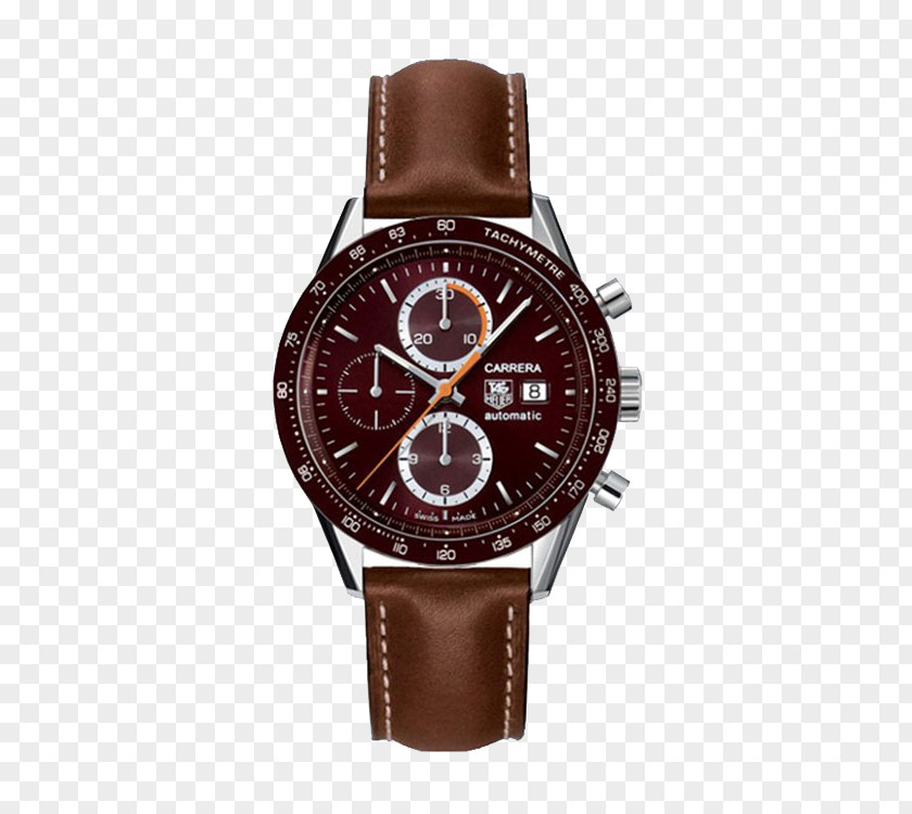 TAG,Heuer Leather Strap Mechanical Watches Automatic Watch TAG Heuer Chronograph Tachymeter PNG