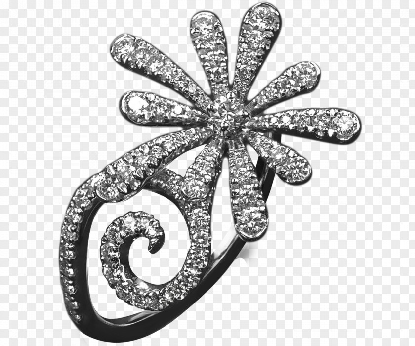 The Delicacy Brooch Body Jewellery White Diamond PNG