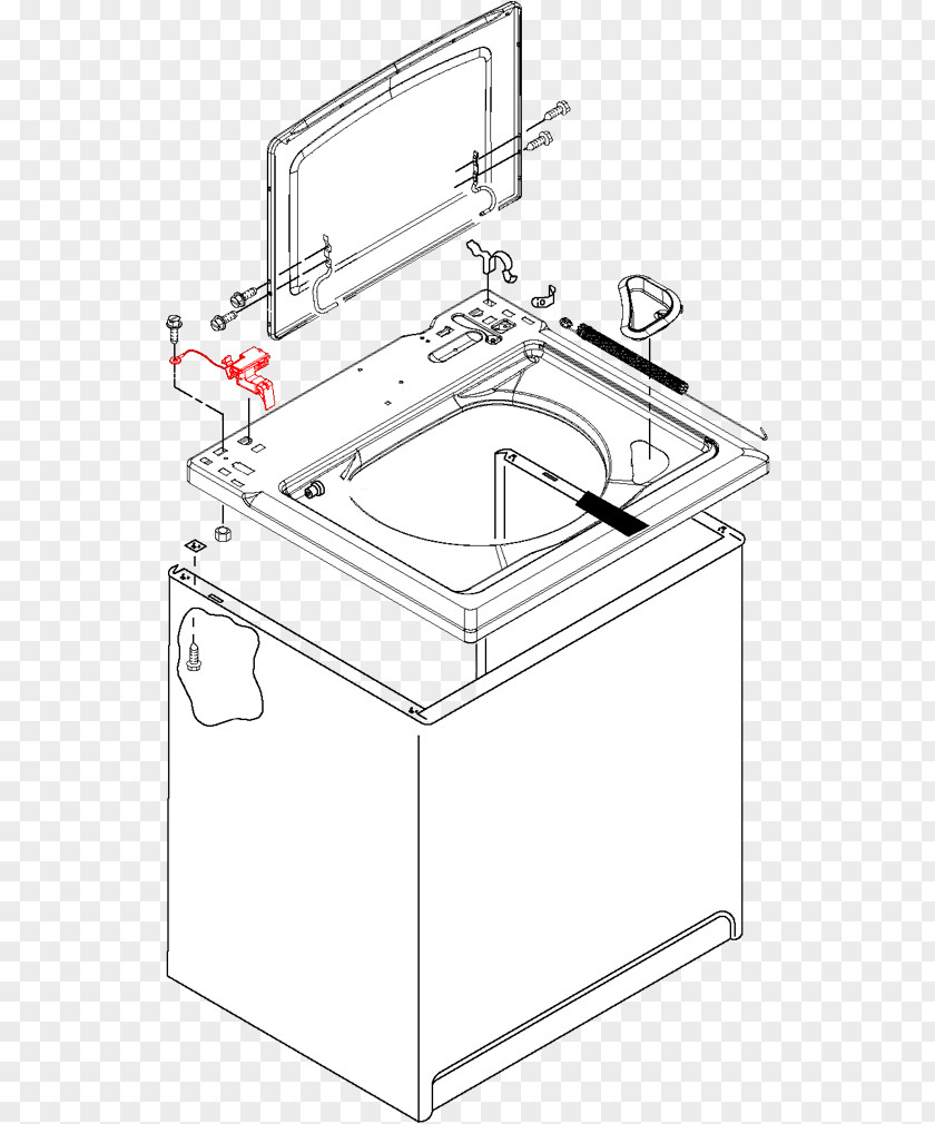 Washing Machine Top View Product Design Drawing Bathroom Kitchen PNG
