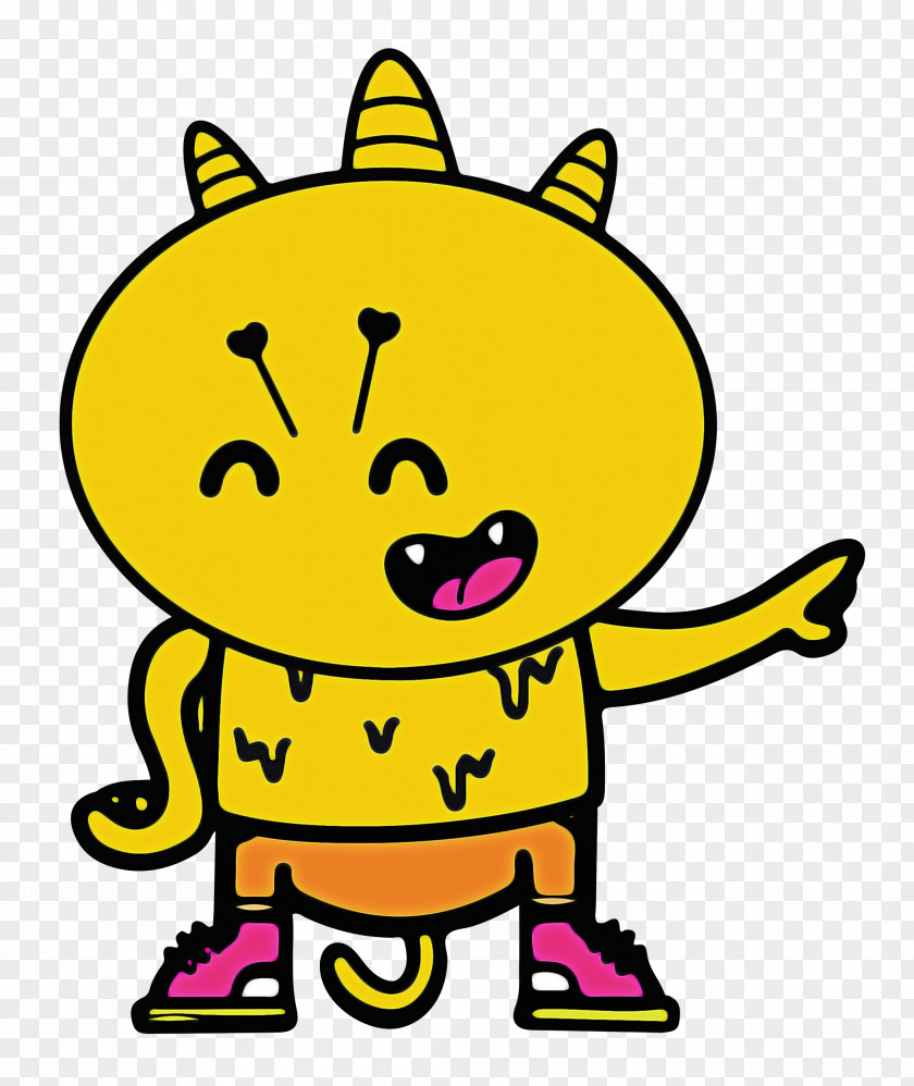 Cartoon Yellow Smiley Line Happiness PNG