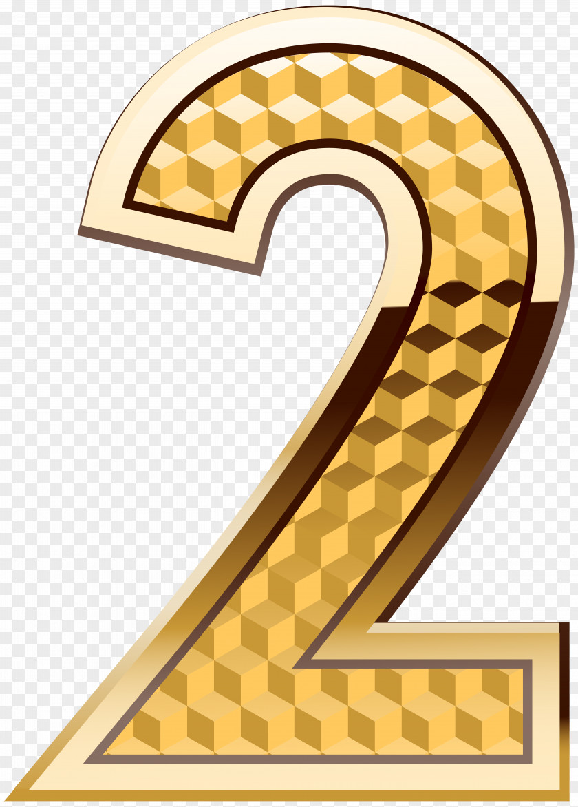 Gold Number Two Clip Art Image PNG
