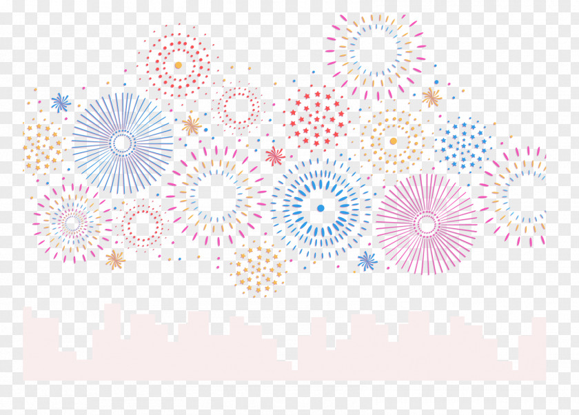 Blooming Fireworks Graphic Design Textile Pattern PNG