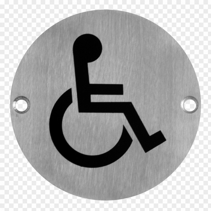 Metal Symbol Accessible Toilet Bathroom Sign Stainless Steel PNG