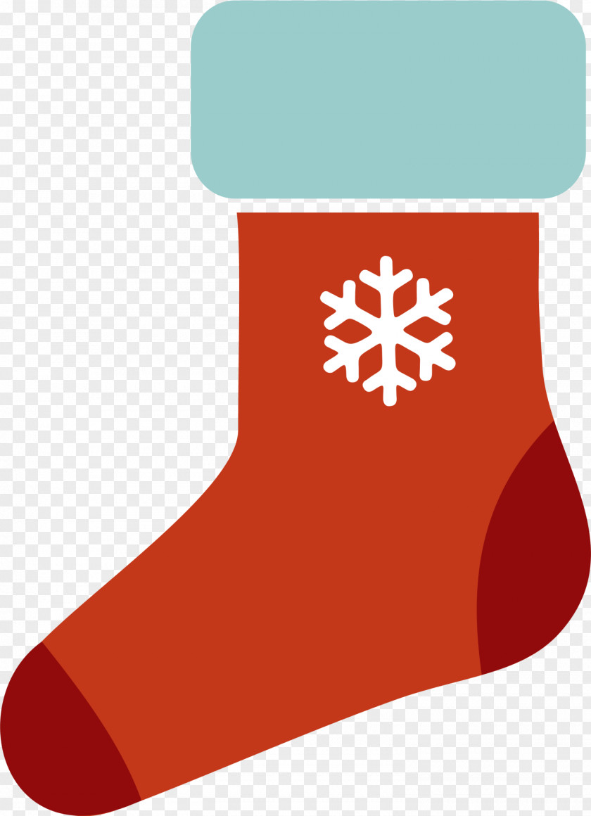 Red Snowflake Socks Clip Art PNG