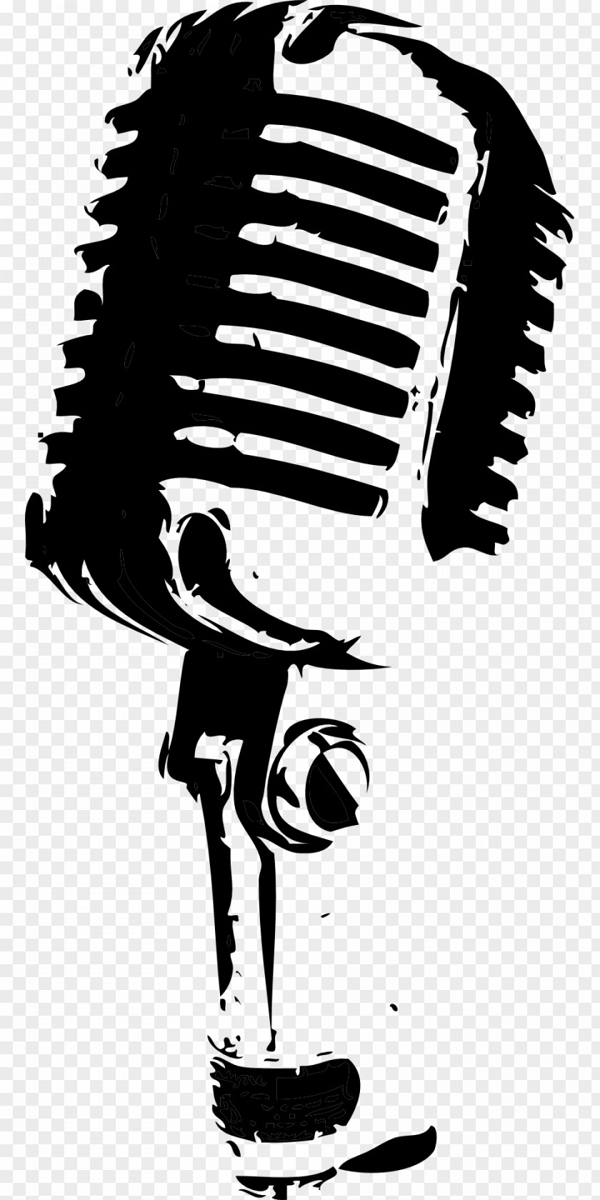 Mic Microphone Drawing Black And White Clip Art PNG