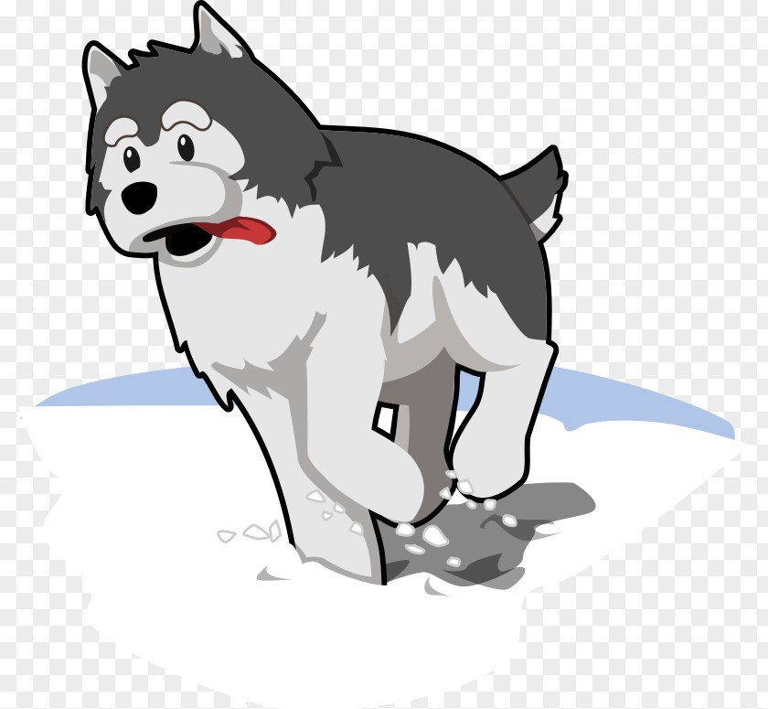 Cartoon Skiers Siberian Husky Puppy Alaskan Clip Art PNG