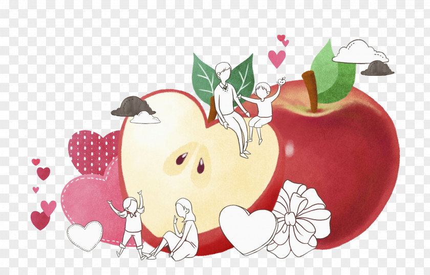 Red Apple Illustration PNG