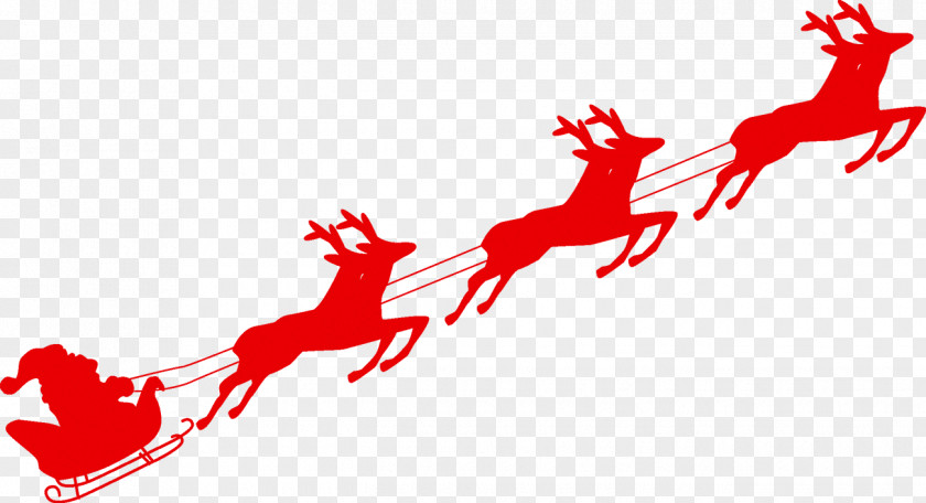Reindeer Santa Claus Sled Christmas PNG