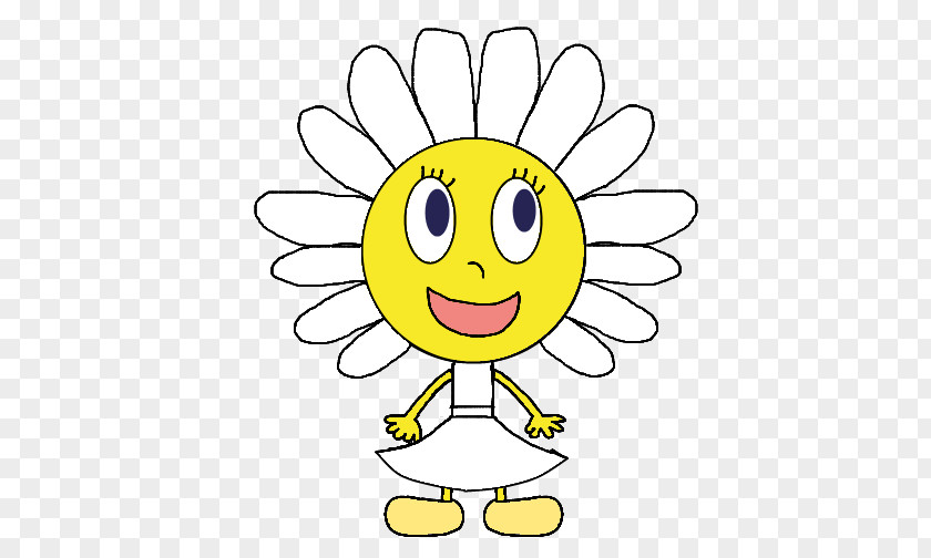 Smiley Flower Line Clip Art PNG