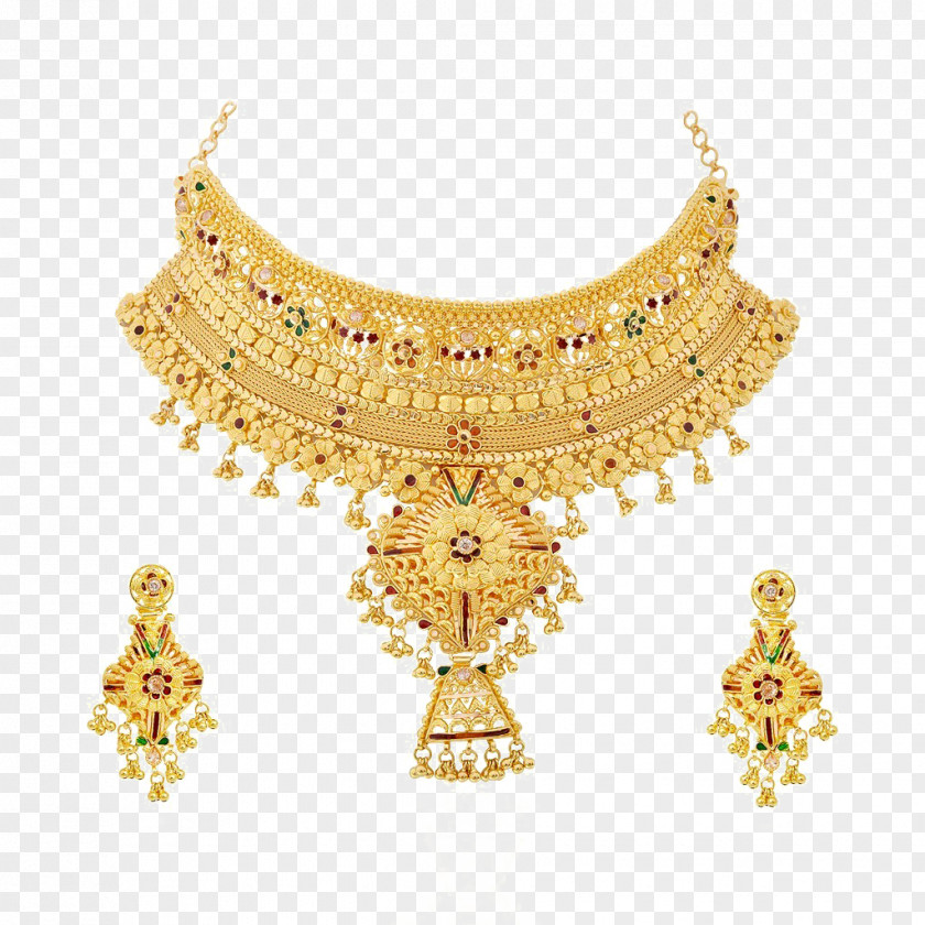 Jewelery Earring Jewellery Necklace Gold PNG